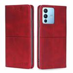For vivo S12 Pro 5G/V23 Pro Cow Texture Magnetic Horizontal Flip Leather Phone Case(Red)