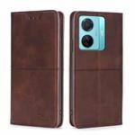 For vivo S15e 5G/T1 Snapdragon 778G Cow Texture Magnetic Horizontal Flip Leather Phone Case(Dark Brown)