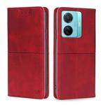For vivo S15e 5G/T1 Snapdragon 778G Cow Texture Magnetic Horizontal Flip Leather Phone Case(Red)