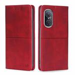 For Huawei Nova 9 SE 4G Cow Texture Magnetic Horizontal Flip Leather Phone Case(Red)