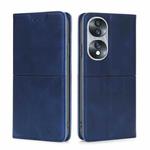 For Honor 70 Cow Texture Magnetic Horizontal Flip Leather Phone Case(Blue)