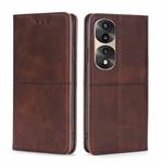 For Honor 70 Pro/70 Pro+ Cow Texture Magnetic Horizontal Flip Leather Phone Case(Dark Brown)