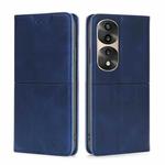 For Honor 70 Pro/70 Pro+ Cow Texture Magnetic Horizontal Flip Leather Phone Case(Blue)