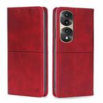 For Honor 70 Pro/70 Pro+ Cow Texture Magnetic Horizontal Flip Leather Phone Case(Red)