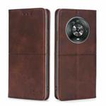 For Honor Magic4 Cow Texture Magnetic Horizontal Flip Leather Phone Case(Dark Brown)