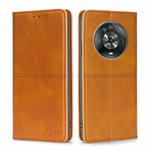 For Honor Magic4 Cow Texture Magnetic Horizontal Flip Leather Phone Case(Light Brown)