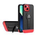 For iPhone 13 Small Tail Holder TPU+PC Phone Case(Black+Red)