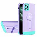 For iPhone 11 Pro Small Tail Holder TPU+PC Phone Case (Purple+Light Green)