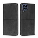 For Samsung Galaxy M53 5G Cow Texture Magnetic Horizontal Flip Leather Phone Case(Black)
