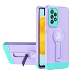 For Samsung Galaxy A52 5G / 4G Small Tail Holder TPU+PC Phone Case(Purple+Light Green)