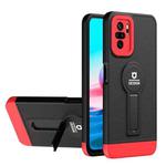 For Xiaomi Redmi Note 10 4G / Note 10S Small Tail Holder TPU+PC Phone Case(Black+Red)