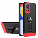 For Xiaomi Redmi Note 11 4G 2022 / Note 11S Small Tail Holder TPU+PC Phone Case(Black+Red)