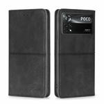 For Xiaomi Poco X4 Pro 5G Cow Texture Magnetic Horizontal Flip Leather Phone Case(Black)