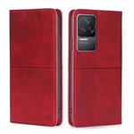 For Xiaomi Redmi K50/K50 Pro Cow Texture Magnetic Horizontal Flip Leather Phone Case(Red)