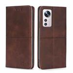 For Xiaomi 12 Pro Cow Texture Magnetic Horizontal Flip Leather Phone Case(Dark Brown)