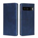 For Google Pixel 7 5G Cow Texture Magnetic Horizontal Flip Leather Phone Case(Blue)