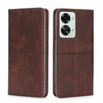 For OnePlus Nord 2T Cow Texture Magnetic Horizontal Flip Leather Phone Case(Dark Brown)