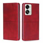 For OnePlus Nord 2T Cow Texture Magnetic Horizontal Flip Leather Phone Case(Red)