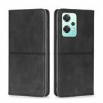 For OnePlus Nord CE 2 Lite 5G Cow Texture Magnetic Horizontal Flip Leather Phone Case(Black)