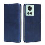 For OnePlus Ace/10R Cow Texture Magnetic Horizontal Flip Leather Phone Case(Blue)