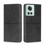 For OnePlus Ace/10R Cow Texture Magnetic Horizontal Flip Leather Phone Case(Black)