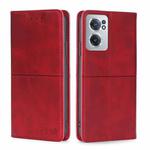 For OnePlus Nord CE 2 5G Cow Texture Magnetic Horizontal Flip Leather Phone Case(Red)