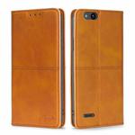 For ZTE Tempo X/Vantage/Z839/N9137 Cow Texture Magnetic Horizontal Flip Leather Phone Case(Light Brown)