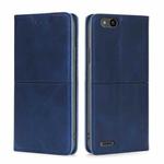 For ZTE Tempo X/Vantage/Z839/N9137 Cow Texture Magnetic Horizontal Flip Leather Phone Case(Blue)