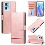 For OPPO Reno7 Pro Classic Wallet Flip Leather Phone Case(Pink)