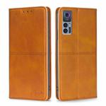For TCL 30 5G/30+ 5G Cow Texture Magnetic Horizontal Flip Leather Phone Case(Light Brown)