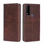 For TCL 30 V 5G/T781S Cow Texture Magnetic Horizontal Flip Leather Phone Case(Dark Brown)