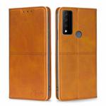 For TCL 30 V 5G/T781S Cow Texture Magnetic Horizontal Flip Leather Phone Case(Light Brown)