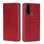 For TCL 30 V 5G/T781S Cow Texture Magnetic Horizontal Flip Leather Phone Case(Red)