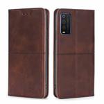 For TCL 205 Cow Texture Magnetic Horizontal Flip Leather Phone Case(Dark Brown)