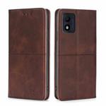 For Alcatel 1B 2022 Cow Texture Magnetic Horizontal Flip Leather Phone Case(Dark Brown)