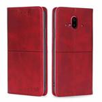 For Fujitsu Arrows F-52B Cow Texture Magnetic Horizontal Flip Leather Phone Case(Red)