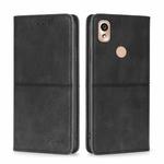 For Kyocera KY-51B Cow Texture Magnetic Horizontal Flip Leather Phone Case(Black)