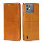 For Blackview A55 Pro Cow Texture Magnetic Horizontal Flip Leather Phone Case(Light Brown)
