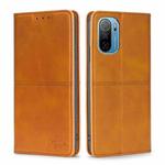 For Ulefone Note 13P Cow Texture Magnetic Horizontal Flip Leather Phone Case(Light Brown)