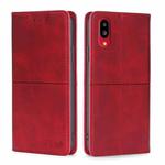 For Sharp Simple Sumaho 6/A201SH Cow Texture Magnetic Horizontal Flip Leather Phone Case(Red)