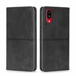 For Sharp Simple Sumaho 6/A201SH Cow Texture Magnetic Horizontal Flip Leather Phone Case(Black)