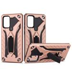 For Galaxy S20 Shockproof TPU + PC Protective Case with Holder(Rose Gold)