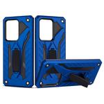 For Galaxy S20 Ultra Shockproof TPU + PC Protective Case with Holder(Blue)