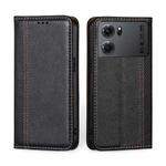 For OPPO K10 5G Grid Texture Magnetic Flip Leather Phone Case(Black)