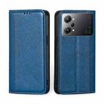 For OPPO K10 Pro 5G Grid Texture Magnetic Flip Leather Phone Case(Blue)