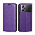 For OPPO K10 Pro 5G Grid Texture Magnetic Flip Leather Phone Case(Purple)