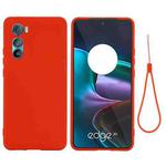 For Motorola Edge 30 Pure Color Liquid Silicone Shockproof Phone Case(Red)