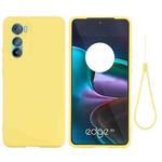 For Motorola Edge 30 Pure Color Liquid Silicone Shockproof Phone Case(Yellow)