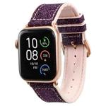 Glitter Starry Sky Watch Band For Apple Watch Series 8&7 41mm / SE 2&6&SE&5&4 40mm / 3&2&1 38mm(Dark Purple)