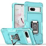 For Google Pixel 7 5G Ring Holder Non-slip Armor Phone Case(Mint Green)